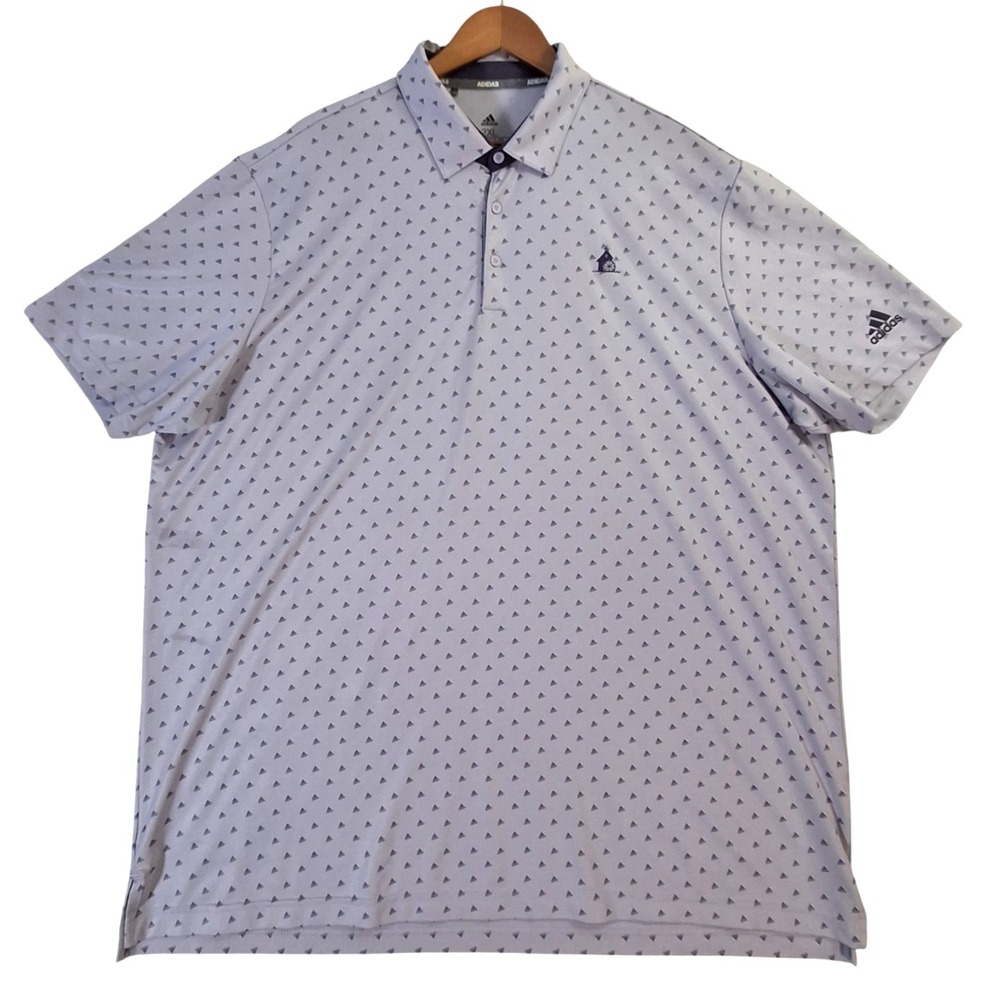 Adidas Geometric Polo Shirt Men's 2XL Purple Golf Performance Stretch